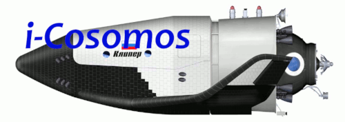 La imagen muestra una nave espacial reutilizable de un estudio conceptual llamada Kliper 